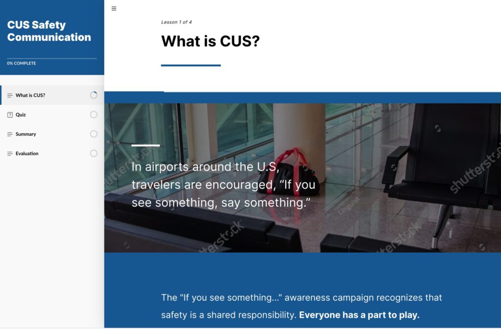 Title page of first chapter of CUS education. Headline says What is CUS?